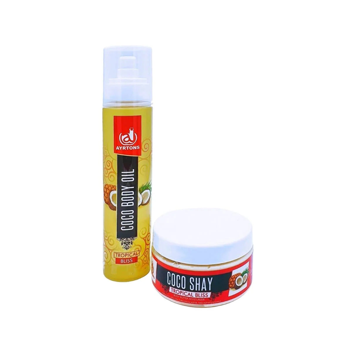 AYRTONS Coco Body Oil and Coco Shay Body Butter Bundle - Tropical Bliss